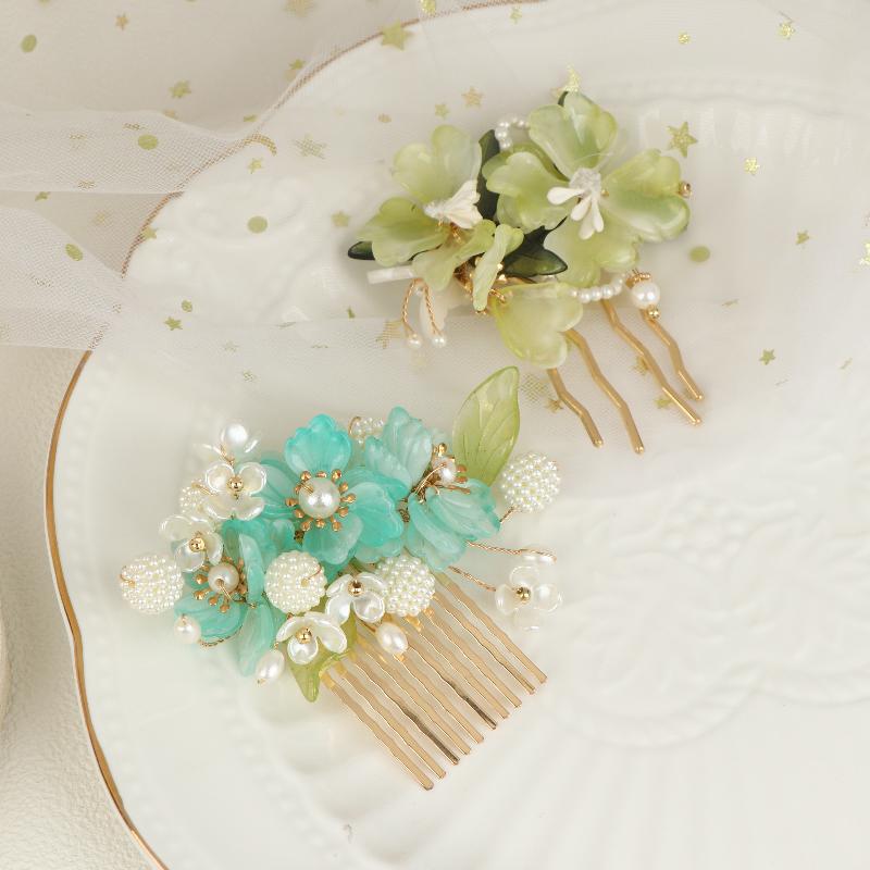1Pcs Cool Jade Orchid Flower H - огляд і ціна Hanbok Hair Pin