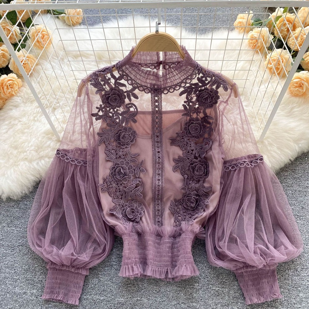 2Pcs/Set Lace Puff Long Sleeve - огляд і ціна Korean Lifestyle