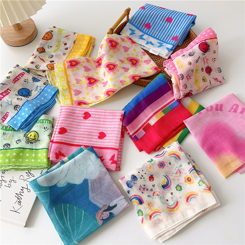 55cm Square Scarves Cotton Lin - огляд і ціна Korean Lifestyle