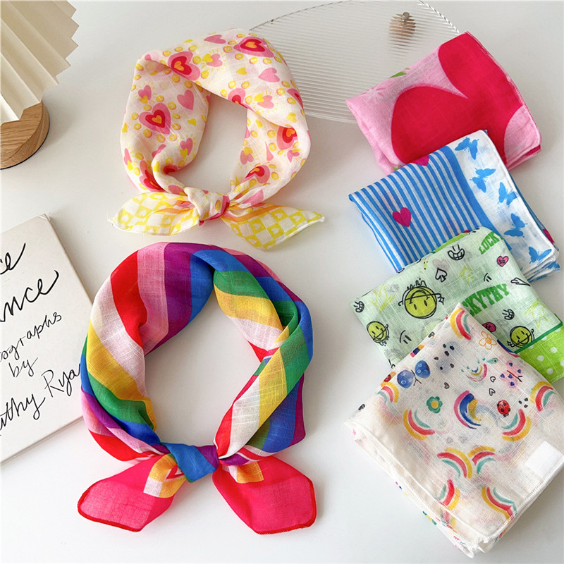55cm Square Scarves Cotton Lin - огляд і ціна Korean Lifestyle