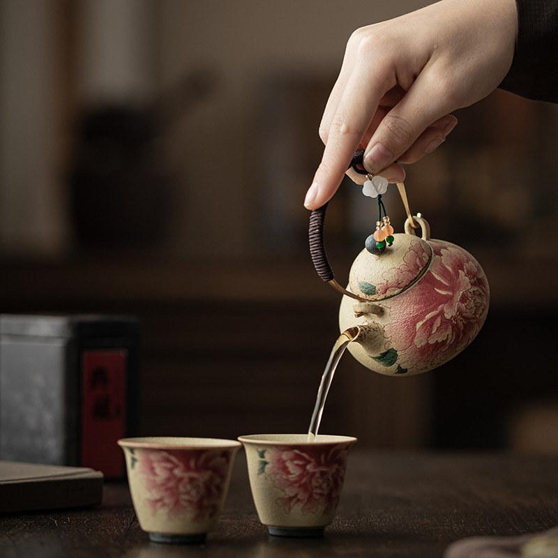Kiln Blue White Flint Red Peon - огляд і ціна Korean Tea Set