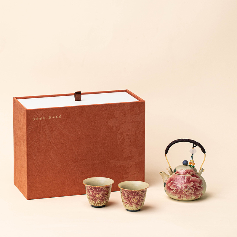 Kiln Blue White Flint Red Peon - огляд і ціна Korean Tea Set