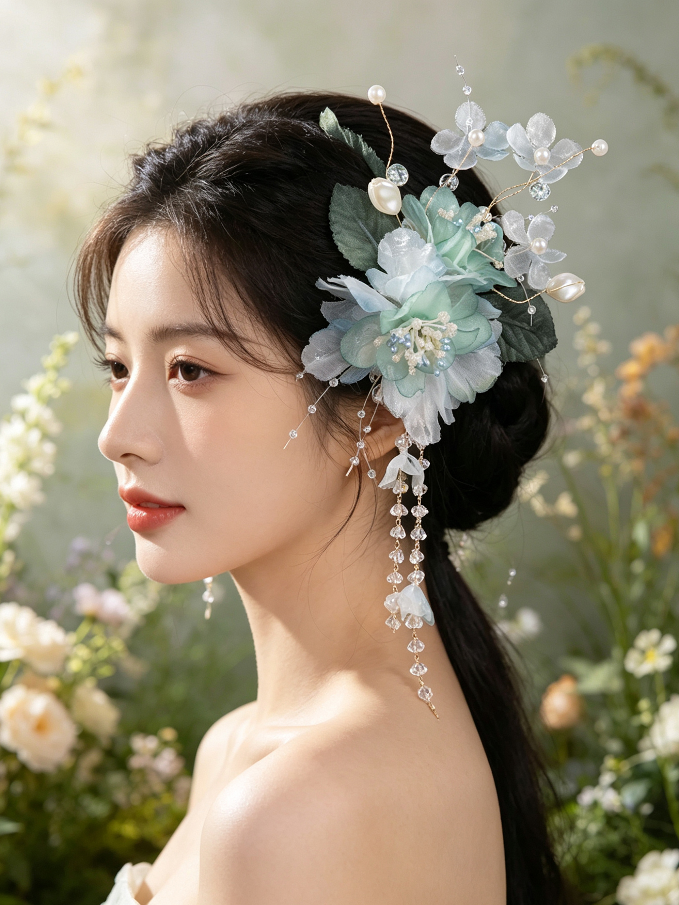 Ancient Style Silk Gauze Flowe - огляд і ціна Hanbok Hair Pin