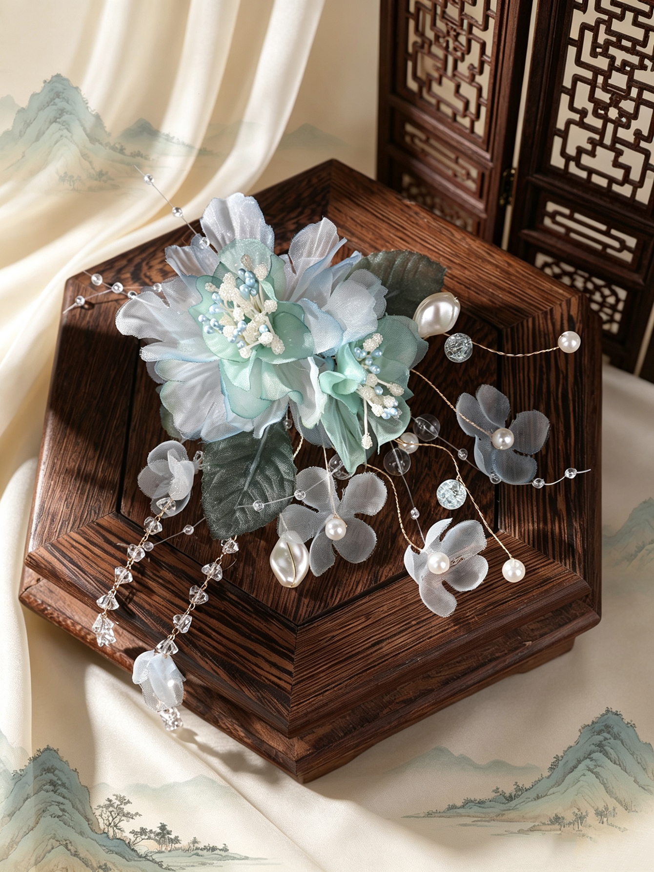 Ancient Style Silk Gauze Flowe - огляд і ціна Hanbok Hair Pin