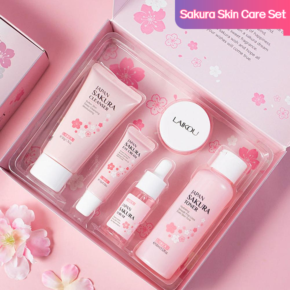 5/3pcs/Set Sakura Skin Care Se - огляд і ціна Korean Skincare Routine