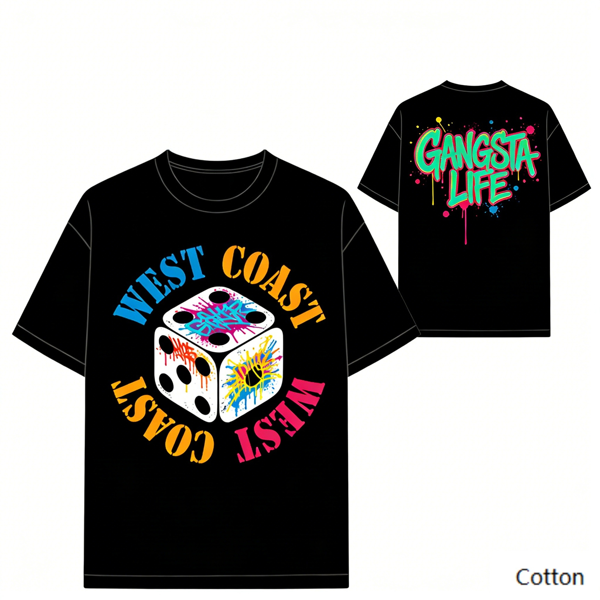 2026 Dice Graffiti Print T Shi - огляд і ціна The Korean Lifestyle