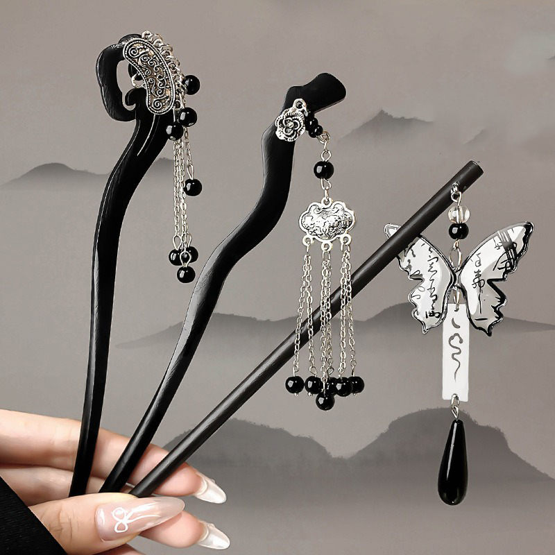 1pc Chinese Ancient Style Ink  - огляд і ціна Hanbok Hair Pin