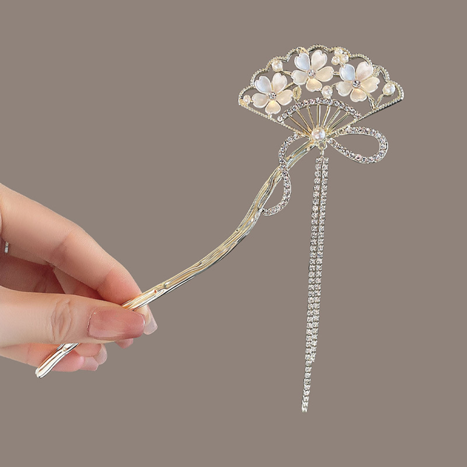 Vintage Flower Fan Shaped Hair - огляд і ціна Hanbok Hair Pin